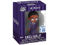 Mini figura di Wednesday, statuetta in vinile di Bianca Barclay in scatola a strisce viola.