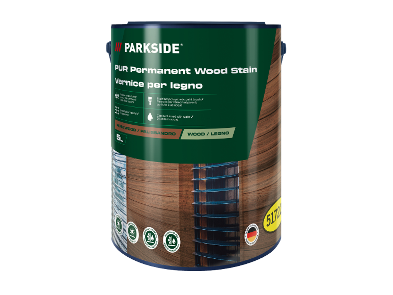 Vernice per legno marrone in contenitore da 5L, per uso interno ed esterno, palissandro.