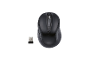 Mouse wireless e ricevitore USB su sfondo nero