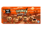 Kit di macaron di Halloween al gusto cioccolato e arancia, con disegni spettrali.