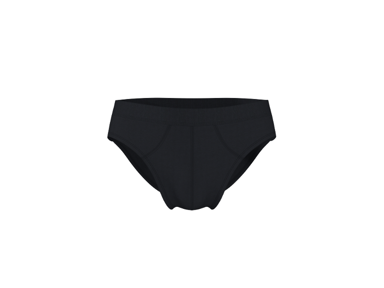 Slip da uomo in cotone nero, con elastico in vita.