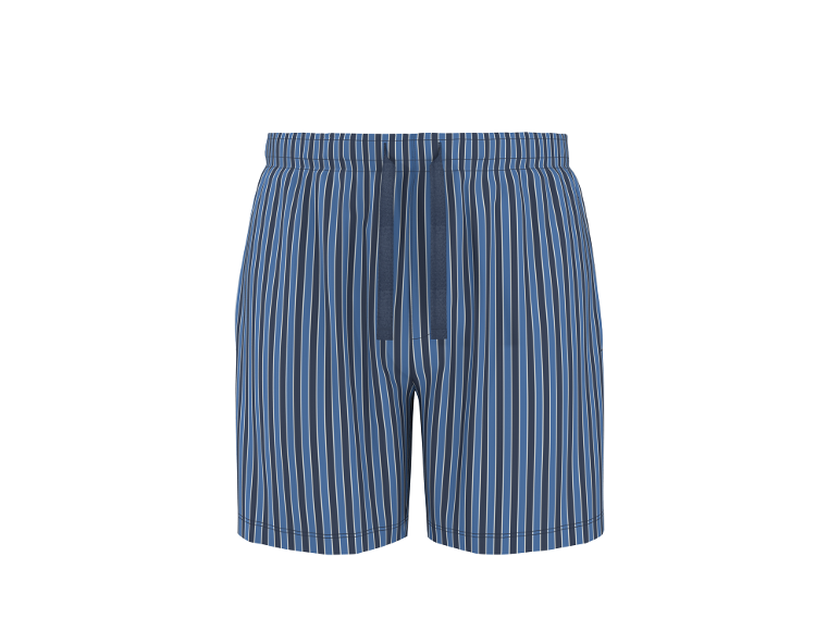 Pantaloncini pigiama da uomo a righe nei toni del blu e del bianco