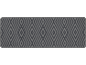 Tappeto grigio con motivo geometrico a rombi.