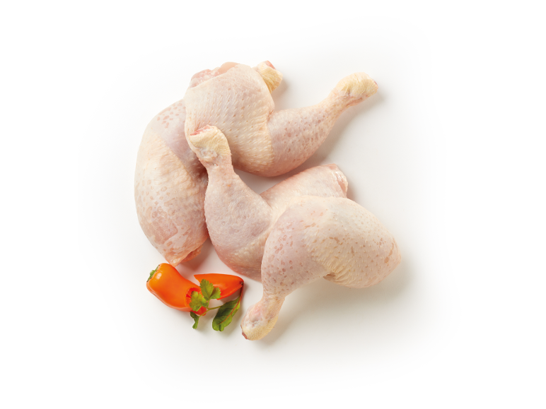 Cosce di pollo fresche con peperone arancione e prezzemolo