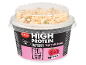 Yogurt proteico al lampone con granola in un vasetto, 20g di proteine per vasetto.