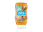 Salsa Festival Cetriolini e Senape in bottiglia squeeze, con immagini di hamburger e salsa.