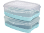 Due contenitori impilabili in plastica azzurra e trasparente con la scritta 'COOL & FRESH'.