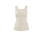 Canotta da donna a costine color beige chiaro.