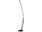 Moderna lampada da terra LED nera con design curvo e base rotonda