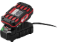 Batteria e caricabatterie per utensili, con testo 'X 20V Team' e '2.4A max'.