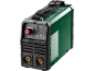 Saldatrice inverter verde e nera con maniglia di trasporto e controlli frontali.