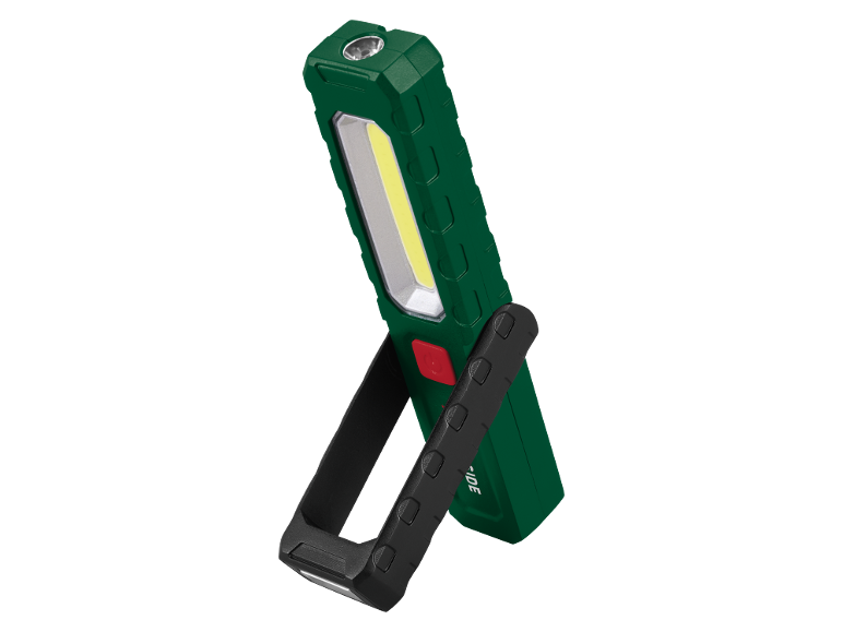 Luce da lavoro LED verde con base magnetica e gancio