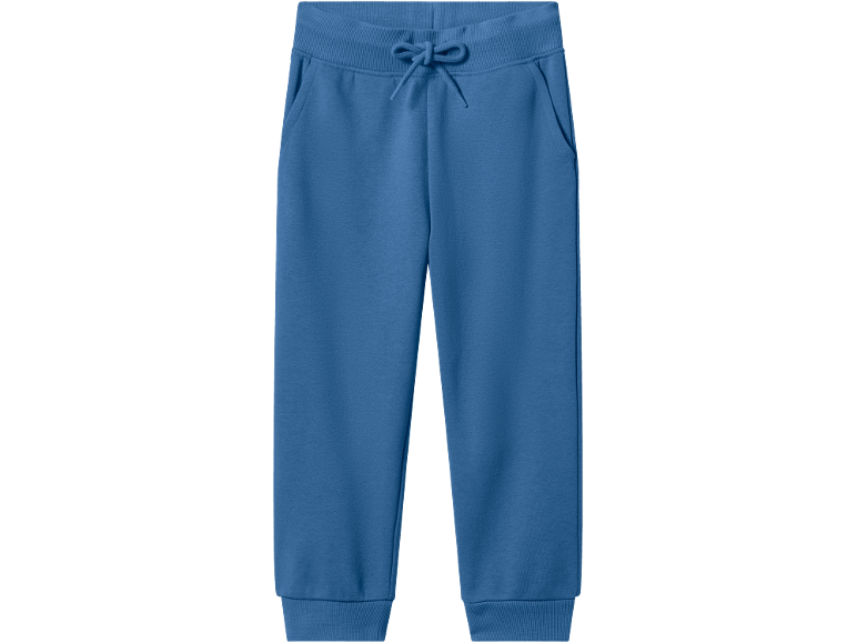 Pantaloni della tuta blu con coulisse in vita e polsini elasticizzati.