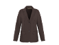 Blazer da donna marrone con due bottoni e tasche a patta.
