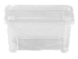 Contenitore in plastica trasparente con coperchio.