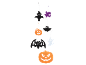 Decorazioni in feltro di Halloween, inclusi zucche, pipistrelli, fantasmi e streghe.