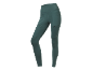 Leggings da donna verde acqua scuro con tasche multiple e cerniere