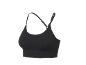 Reggiseno sportivo nero a costine con spalline sottili
