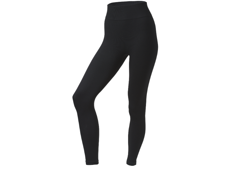 Leggings neri a costine da donna.