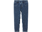 Jeggings in denim blu scuro con vita elasticizzata e tasche anteriori.