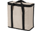 Borsa termica beige con manici e cerniera neri