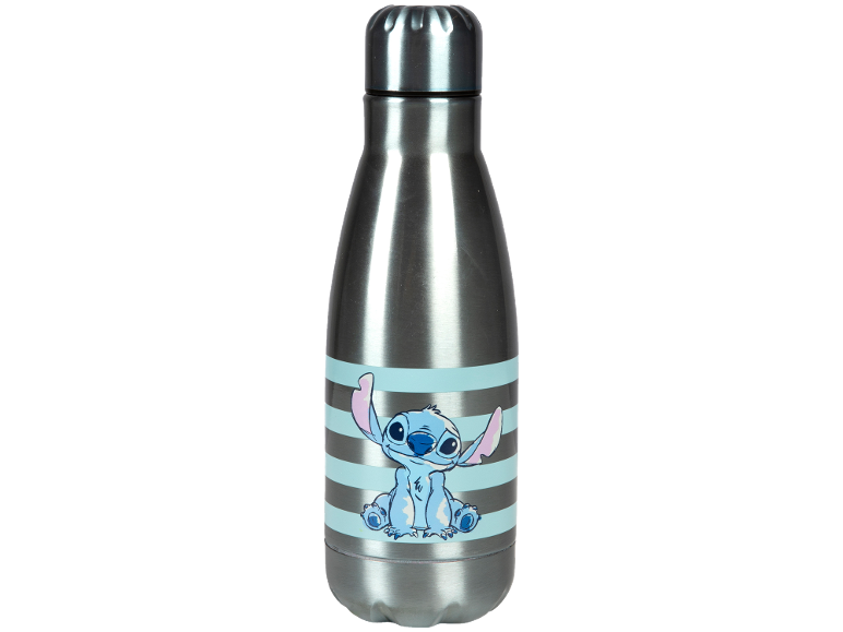 Borraccia in metallo con un design di personaggio dei cartoni animati blu