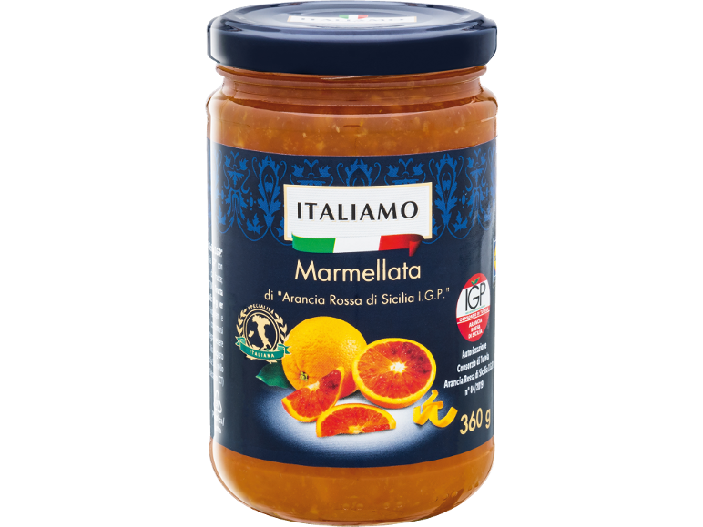 Vasetto di marmellata di arancia rossa di Sicilia.