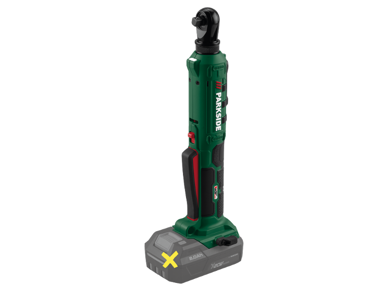 Chiave a cricchetto elettrica verde con batteria da 2.0Ah.