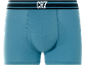 Boxer blu con elastico in vita nero e testo 'CR7' in bianco.