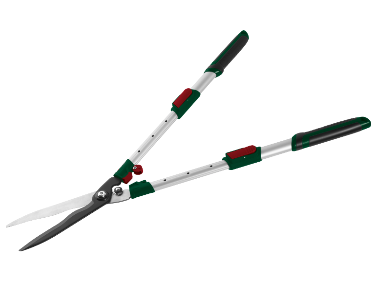 Forbici da giardino telescopiche per tagliare arbusti e siepi.