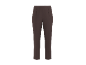 Pantaloni da donna marroni con elastico in vita e pieghe frontali.
