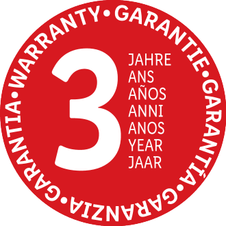 Sigillo di garanzia di 3 anni in più lingue.