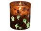 Candela di Halloween con fantasmi, pipistrelli e ragnatele che si illuminano al buio.