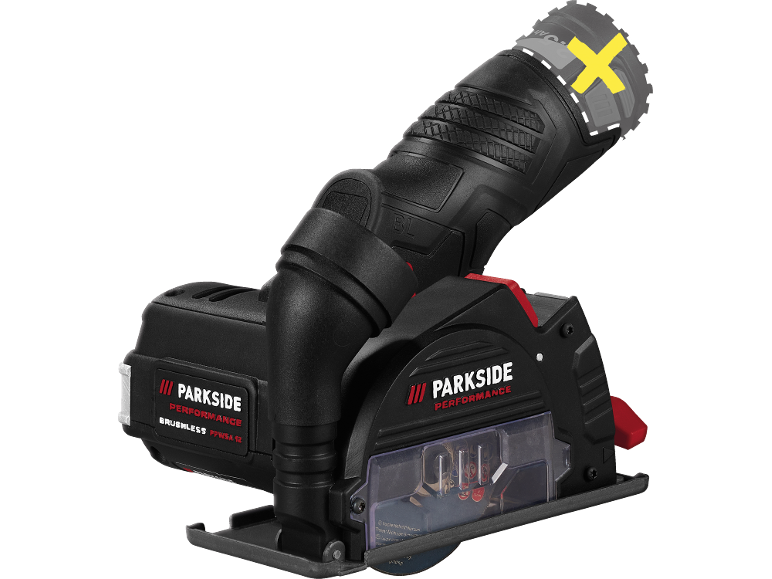 Mini sega circolare a batteria con motore brushless, serie performance.