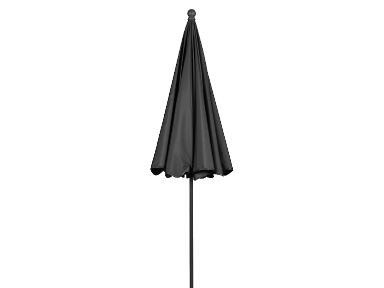 Ombrellone piegato nero per patio o giardino.