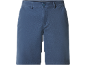 Pantaloncini blu navy con bottone e cerniera.