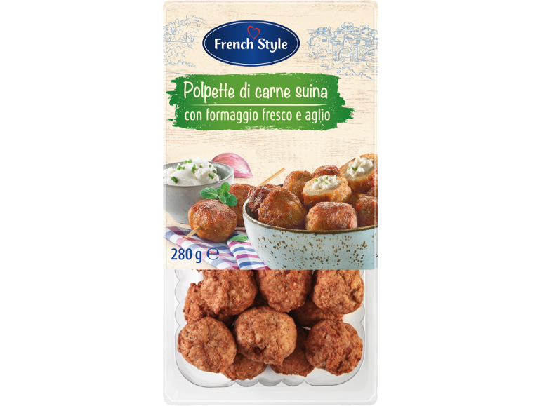 Polpette di carne suina con formaggio fresco e aglio, 280g