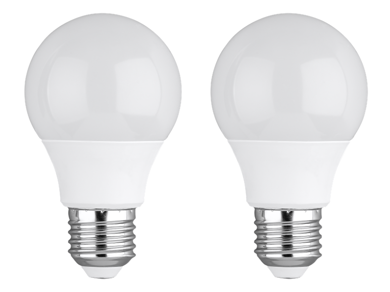 Due lampadine LED bianche con attacco a vite.
