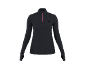 Maglia termica a maniche lunghe da donna, nera con cerniera rosa.