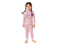 Pigiama rosa per bambini con stampe di Stitch e Angel, e stelle.