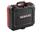 Valigetta portautensili nera e rossa con la scritta 'PARKSIDE PERFORMANCE'.