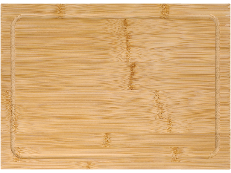 Tagliere in bambù con scanalatura per i succhi.