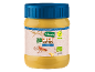 Burro di arachidi biologico cremoso, con etichette V-Label e EU Organic.