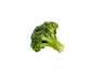 Un broccolo fresco su sfondo nero