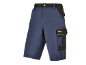 Pantaloncini da lavoro blu con accenti neri e tasche laterali.