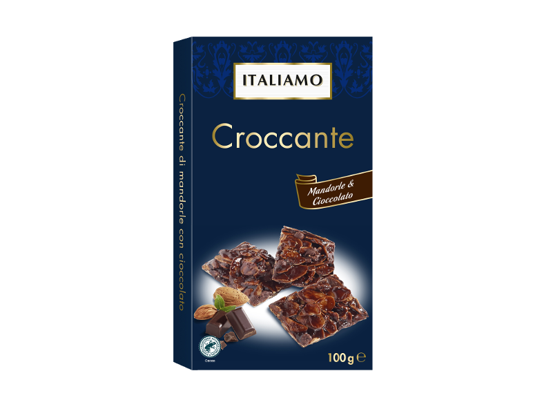 Croccante con mandorle e cioccolato, 100g
