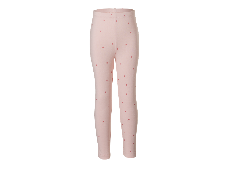 Leggings per neonati rosa chiaro con piccoli pois rosa scuro.