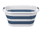 Secchio pieghevole bianco e blu navy con manici
