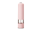 Macina sale o pepe elettrico rosa con base trasparente.
