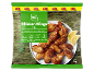 Confezione di ali di pollo XXL con istruzioni di cottura e limone.
